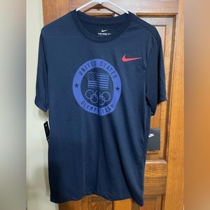 Navy Nike Dry Fit U.S.A. Olympics Shirt SM